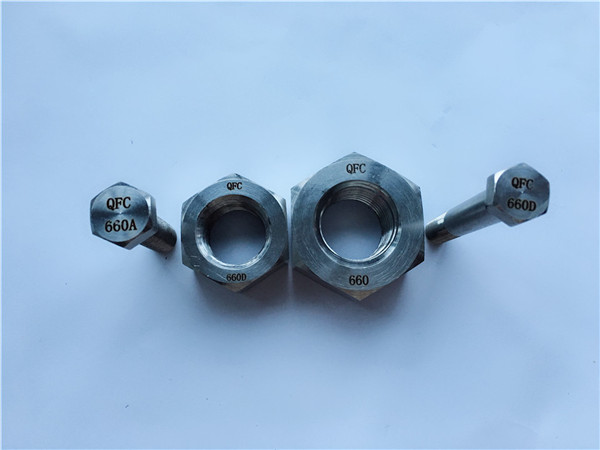 660 алты құймалы болттар мен жаңғақтар, din1.4980 бекіткіштер